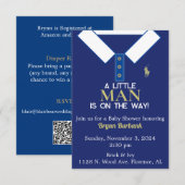 Invitation Marine Blue Polo Chemise Logo Baby shower Invitati (Devant / Derrière)