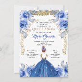Invitation Marine Blue Quinceanera (Devant)