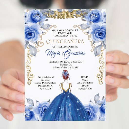 Invitation Marine Blue Quinceanera