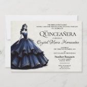 Invitation Marine Blue Quinceañera (Devant)