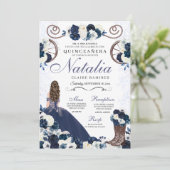 Invitation Marine Blue Ranchero Princesse Robe Quinceanera (Debout devant)