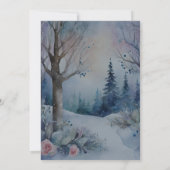 Invitation Marine Blue Robe hiver Forêt Florale Quinceañera (Dos)