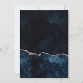 Invitation Marine Blue & Rose Gold Agate Baby shower Invitati (Dos)