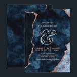 Invitation Marine Blue Rose Gold Agate Gilt Wedding Invitatio<br><div class="desc">Marine Blue & Rose Gold Foil Aquarelle Marbre Agate Géode Doré Design,  avec polices Moderne et Script. Invitations de mariage tendance et chic ! ~ Regardez ma boutique pour voir l'ensemble de la suite mariage pour ce design!</div>