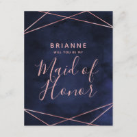 Marine Blue & Rose Gold Serez-vous ma servante d'h
