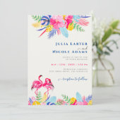 Invitation Marine Blue Rose Wild Rain Forest Mariage À feuill (Debout devant)