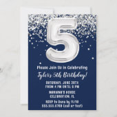 Invitation Marine Blue Silver 5e fête d'anniversaire (Devant)