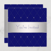 Invitation Marine Blue Silver Blue Corporate Party (Devant / Derrière)