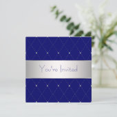 Invitation Marine Blue Silver Blue Corporate Party (Debout devant)