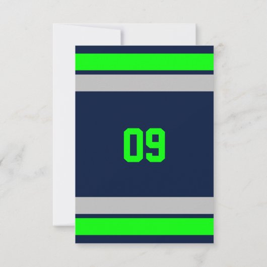 Invitation Marine Blue Silver et l'équipe verte Anniversaire (Dos)