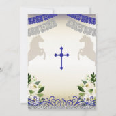 Invitation Marine Blue Silver Fiesta Boy Baptême Christening (Dos)