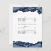 Invitation Marine Blue Silver Grey Agate Entreprise Prix entr (Dos)