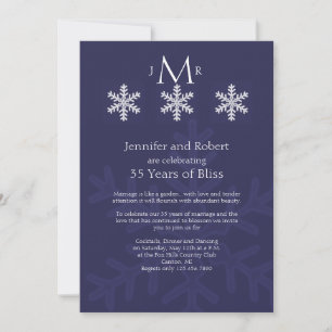 Invitation Marine Blue Snowflake Anniversaire de mariage hive