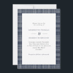 Invitation Marine Blue Tartan Scottish Winter Wedding<br><div class="desc">Une invitation simple et traditionnelle de mariage d'hiver de la Marine Bleue Tartan écossaise</div>