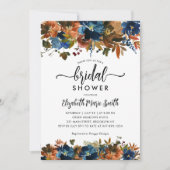 Invitation Marine Blue Terracotta Floral Automne Fête des mar (Devant)