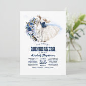 Invitation Marine Blue Western Quinceañera - 15e anniversaire (Debout devant)