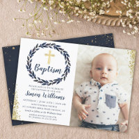 Marine Blue Wreath Gold Parties scintillant Boy Ba