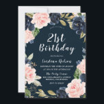Invitation Marine Blush Floral Wreath 21e fête d'anniversaire<br><div class="desc">Marine Blush Floral Wreath 21e anniversaire Invitation de fête Voir les articles correspondants dans Niche et Nest Store</div>