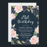 Invitation Marine Blush Floral Wreath 21e fête d'anniversaire<br><div class="desc">Marine Blush Floral Wreath 21e anniversaire Invitation de fête Voir les articles correspondants dans Niche et Nest Store</div>