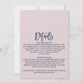 Invitation Marine Blush & Gold Streamers Détail sur Mariage a (Dos)
