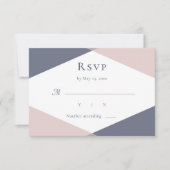 Invitation Marine Blush Mariage moderne RSVP (Devant)