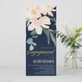 INVITATION MARINE BLUSH OR FLORAL BUNCH FIANÇAILLES DE COULEU (Debout devant)