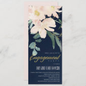 INVITATION MARINE BLUSH OR FLORAL BUNCH FIANÇAILLES DE COULEU (Devant / Derrière)