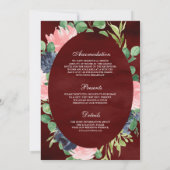 Invitation Marine Blush rose Floral tout en un Mariage de Bou (Dos)