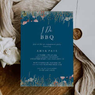 Invitation Marine Boho Fleur sauvage I Do BQ Engagement Party