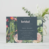 INVITATION MARINE BOHO ROSE FLORAL CACTI FOLIE FÊTE DES MARIÉ (Debout devant)