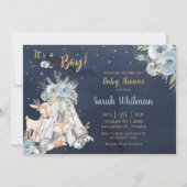 Invitation Marine Bois Animaux Tribal Boho Boy Baby shower (Devant)