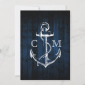 Invitation Marine Bois Nautical Ship Ancre Mariage (Dos)
