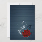 Invitation marine & bordeaux coeur floral douche nuptiale (Dos)