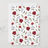 Invitation Marine Bourgogne Floral Garden Mariage (Dos)