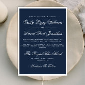 Invitation Marine classique Bleu Nautique Élégant QR