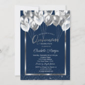 Invitation Marine Confetti Balloons Quinceañera (Devant)