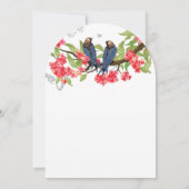 Invitation Marine Coral rose Lovebird Forest Fairytale Mariag (Dos)