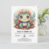 Invitation Marine Custom Turtle Girl Anniversaire (Debout devant)