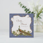 Invitation Marine de Mariage damassé (Debout devant)