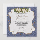 Invitation Marine de Mariage damassé (Dos)