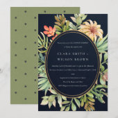 INVITATION MARINE DÉSERT SUCCULENT CACTI FOLIAGE COUPLE DOUCH (Devant / Derrière)