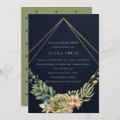 INVITATION MARINE DÉSERT SUCCULENT CACTI FOLIAGE FÊTE DES MAR (Devant / Derrière)