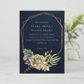 INVITATION MARINE DÉSERT SUCCULENT CACTI FOLIAGE FRAME MARIAG (Debout devant)