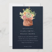 INVITATION MARINE DÉSERT SUCCULENT CACTI FOLIAGE MARIAGE BUNC (Devant)