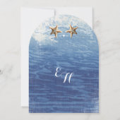 Invitation Marine Destination nautique Plage Starfish Mariage (Dos)