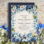 Invitation Marine Dusty Bleu Blanc Floral 75e anniversaire<br><div class="desc">Elégante marine et bleu poussiéreux avec blanc aquarelle fleurie invitation pour les femmes fête d'anniversaire. Cette invitation est conçue pour un 75ème anniversaire mais peut être customisée pour n'importe quel âge. Contactez-moi pour obtenir de l'aide sur vos personnalisations ou pour demander des produits Zazzle correspondants ou coordonnés supplémentaires pour votre...</div>