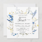 Invitation Marine Dusty Blue Dainty Wild Floral Fête des mari (Devant)