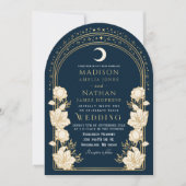 Invitation Marine Elegant Arc Art Nouveau Mariage (Devant)