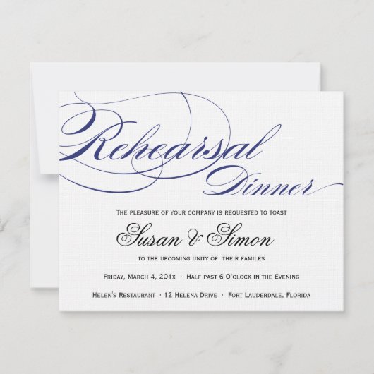 Invitation Marine élégante d'invitation de dîner de (Devant)