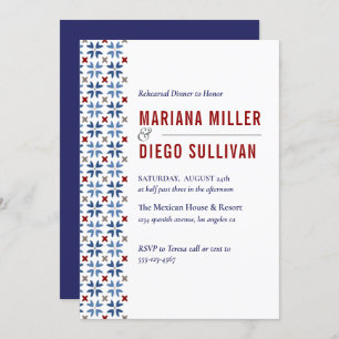 Invitation Marine espagnole et Carrelage rouge mariage médite